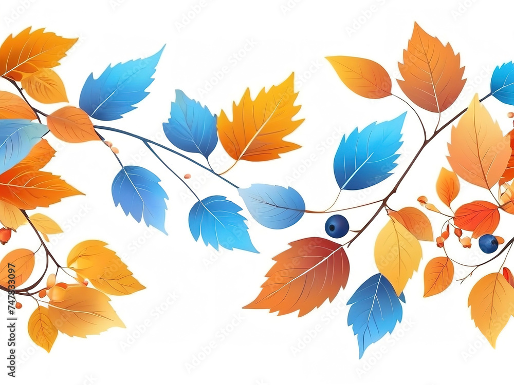 Autumn background with leaves and berries. EPS 10 vector file included, copyscape
