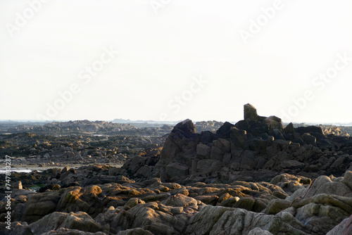 Panoramic view of the tidal zone in La Rocque, Jersey © Schneestarre