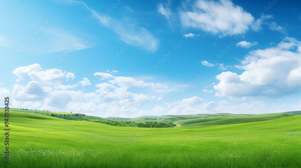 Vibrant Green Field Panorama: Stunning Natural Landscape Captured with Canon RF 50mm f/1.2L USM