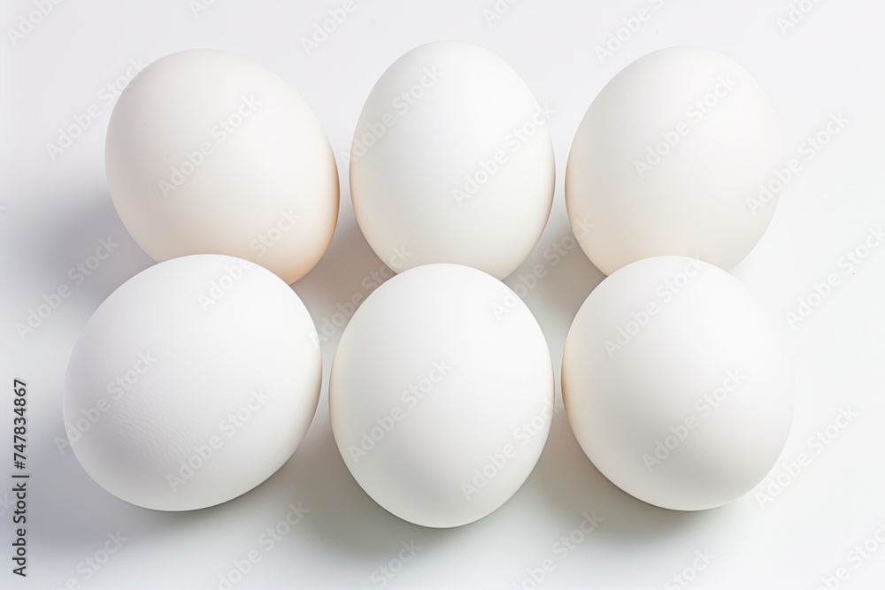 Fresh White Eggs on White Background. Perfect Food Ingredient for a Healthy Diet Fresh White Eggs on White Background. Perfect Food Ingredient for a Healthy Diet