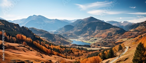 Vibrant Autumn Panorama: Majestic Mountain Landscape Shot with Canon RF 50mm f/1.2L USM