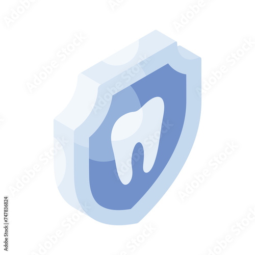 Teeth protection, medical oral care, dental insurance isometric vector