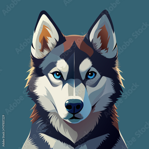 Cute Alaskan Klee Kai dog portrait vector
