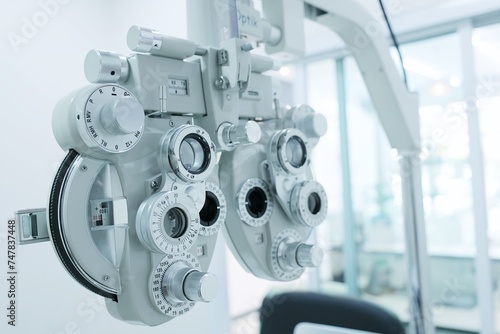 Phoropter eye exam 