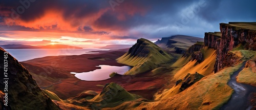 Golden Hour Glow: Majestic Sunset over Quiraing Mountains, Isle of Skye, Scotland | Canon RF 50mm f/1.2L USM