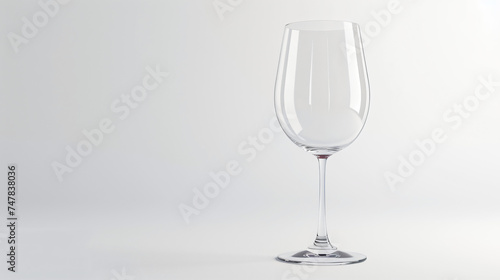 Empty wine glass isolated on white background. Full transparency wine glass