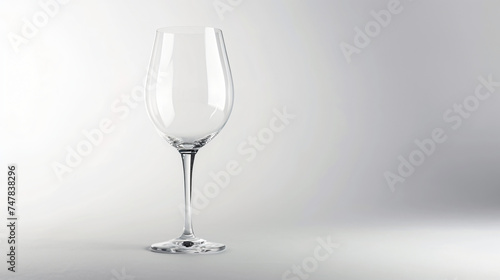 Empty wine glass isolated on white background. Full transparency wine glass