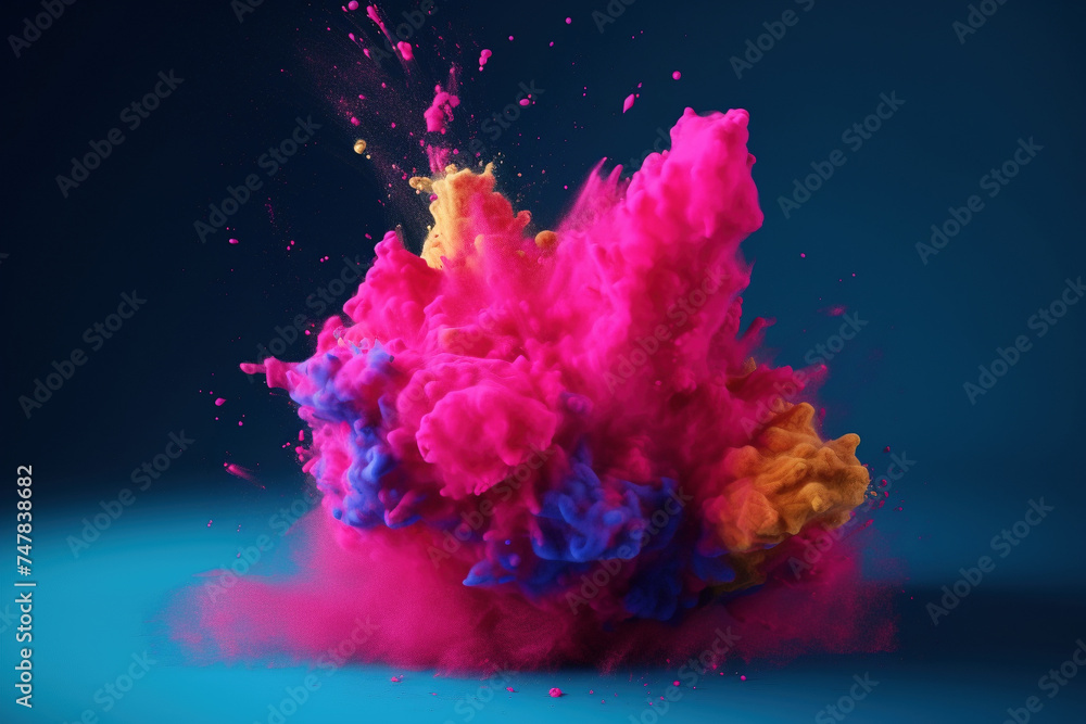 Vibrant Color Explosion on Dark Background in High Resolution