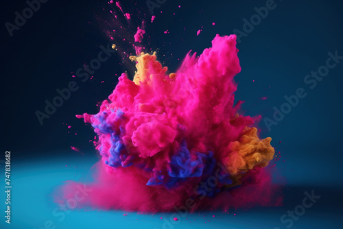 Vibrant Color Explosion on Dark Background in High Resolution
