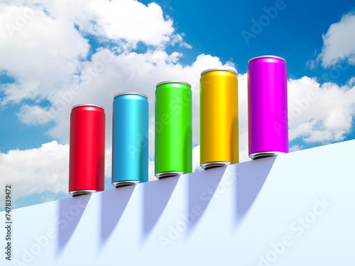 Realistic Aluminium Cans Collection in different colors, 3d illustration, Drink cans Collection, Mockup of can for Brand promotion