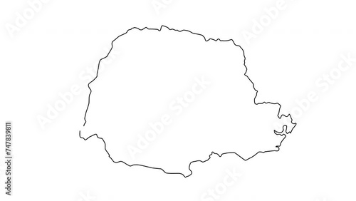 Animated sketch of a map of Parana in Argentina
