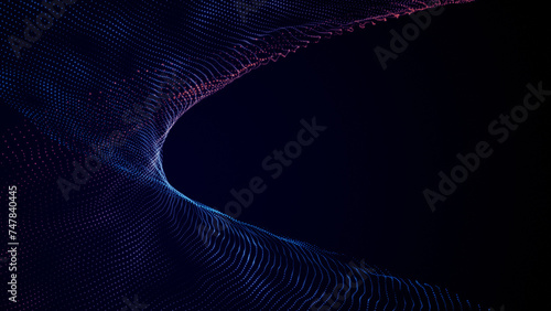 Abstract colourful Dots Particles With Dark Background