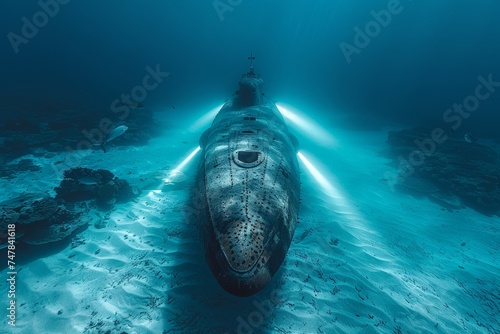 Military submarine exploration: Undersea vessel images