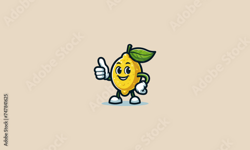 character lemon smile thumb vector mascot design