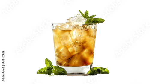 Refreshing Mint Julep on clean transparent background, PNG Format photo