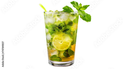 Refreshing Mojito Image on clean transparent background, PNG Format
