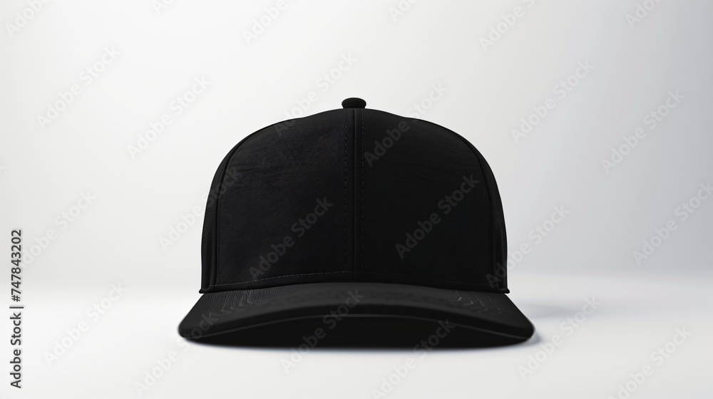 Fototapeta premium black baseball cap mock up isolated on white background
