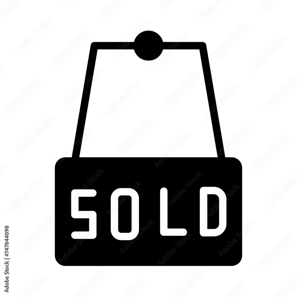 real sign sold _ Glyph Icon real sign sold _ Glyph Icon