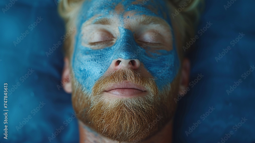 A man makes a face mask A man makes a face mask