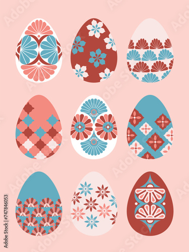 Easter Egg Colorful Pattern Illustration