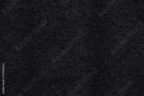 Dark Black Fabric Close-Up Texture.