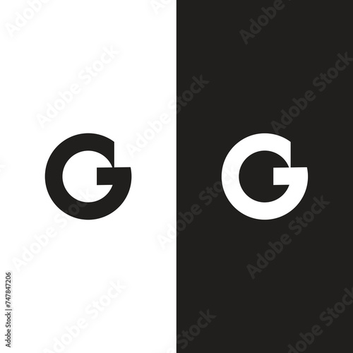 G logo Design unique LETTR G, modern lettering logo style , black and white background	
 photo