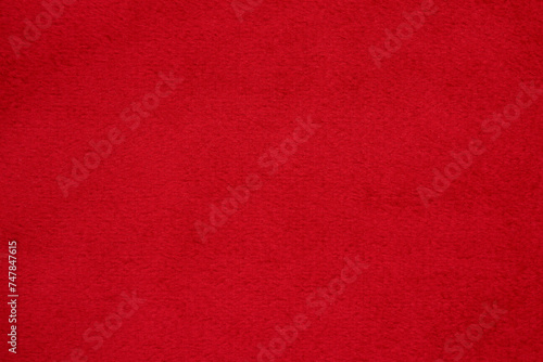 Plush Red Towel Fabric Full Frame Texture.