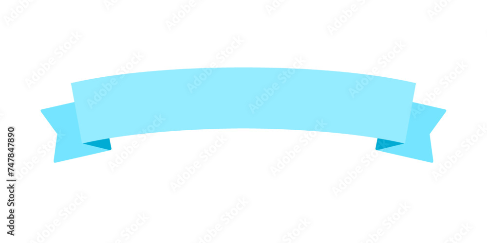 light blue ribbon banner flat style vector illustration isolated on white and transparent background. minimalism blank for text. curved and short ribbon banner light blue ribbon banner flat style vector illustration isolated on white and transparent background. minimalism blank for text. curved and short ribbon banner
