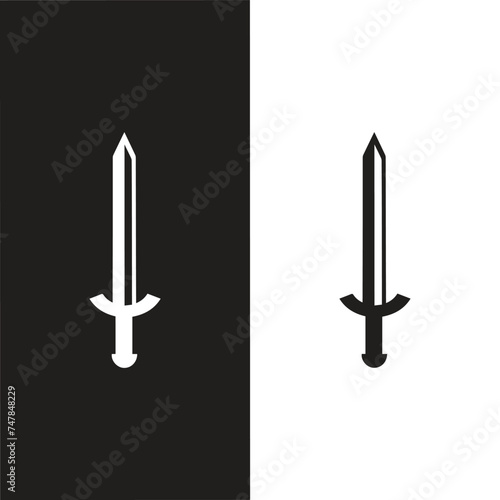 Sword icons set. Vector Ancient swords signs and crossed pictograms