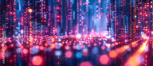 Wallpaper Mural Night City Lights, Abstract Urban Background with Colorful Bokeh, Blurred Motion and Illuminated Streets Torontodigital.ca