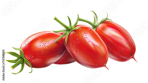 Vibrant Roma Tomatoes on PNG Transparent background