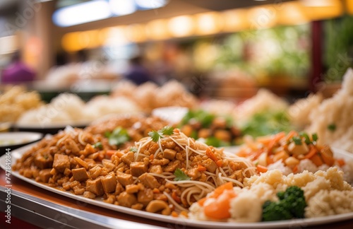 Traditional Asian food sold in food court