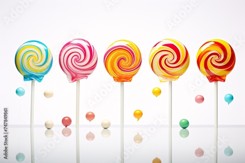 a group of lollipops on sticks