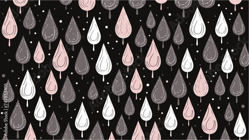 Seamless pattern with drops in scandinavian color pallette. Neutral pastel color palette. Various raindrops. Rain background. Abstract. For backdrop, wallpaper, background. Neutral pastel color.
