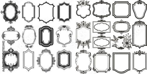 Blank frames of various shapes elegant photo