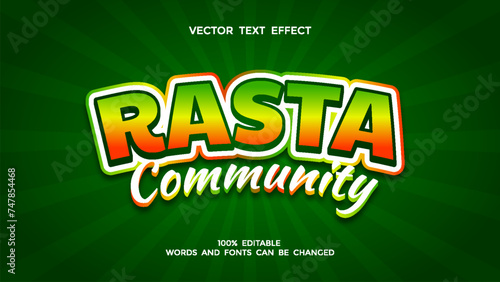 rasta community editable 3d text effect