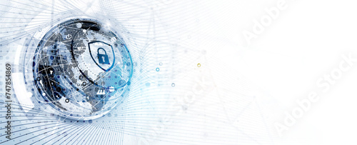 Cyber security and information or network protection. Future cyber technology web services for business and internet project