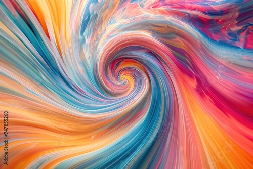Vibrant Swirl of Colors Form Unique Pattern in This Image, Swirling vortex of psychedelic colors depicting a journey through a hallucinatory dream, AI Generated