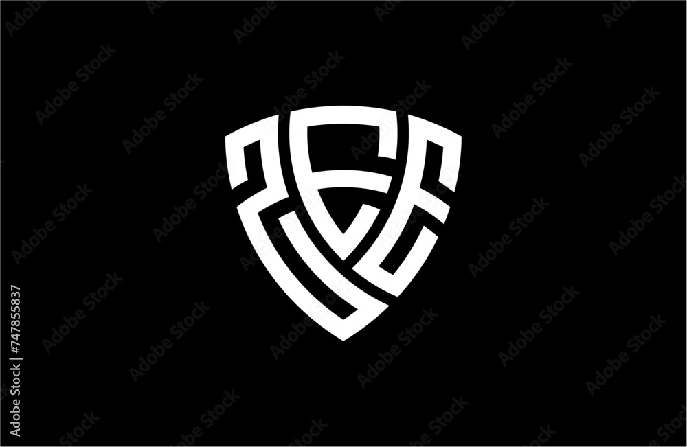 ZEE creative letter shield logo design vector icon illustration ZEE creative letter shield logo design vector icon illustration