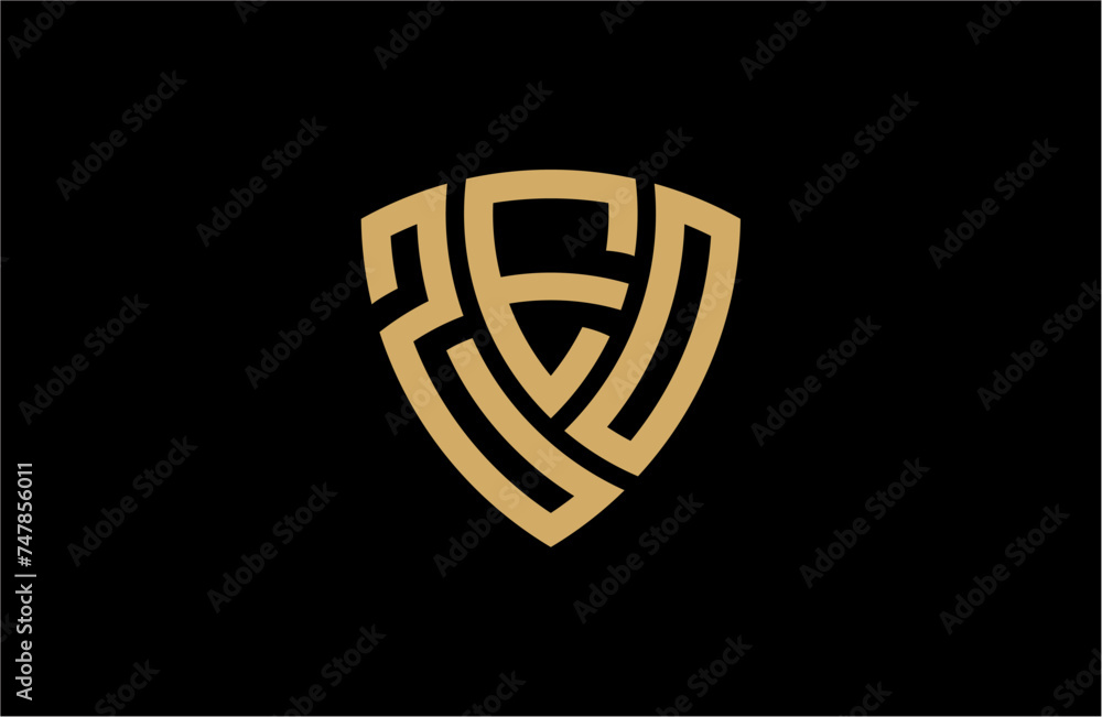 ZEO creative letter shield logo design vector icon illustration
