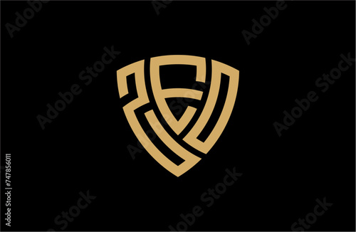 ZEO creative letter shield logo design vector icon illustration