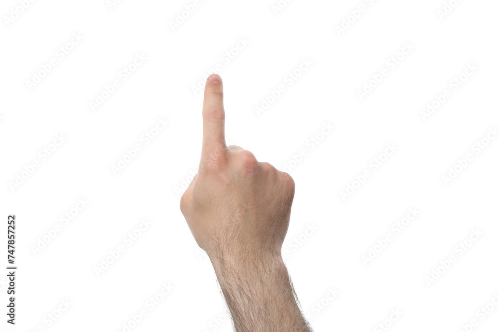 PNG,man shows index finger, isolated on white background PNG,man shows index finger, isolated on white background