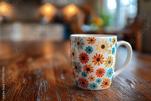 colorful printed coffee mugs motif professional photography