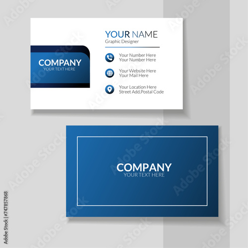 New Creative Modern Simple Back And Front Business Card Design Template