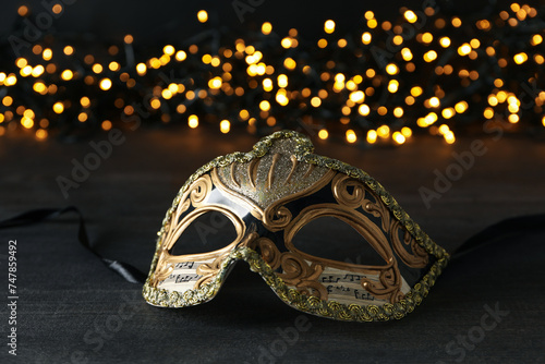 Purim day celebration concept, mask for performance.