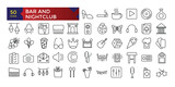 Set of Bar and Nightclub outline mixology icons. Minimalist thin linear web ui icon set. vector illustration.