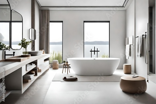 modern bathroom interior generated by AI technology