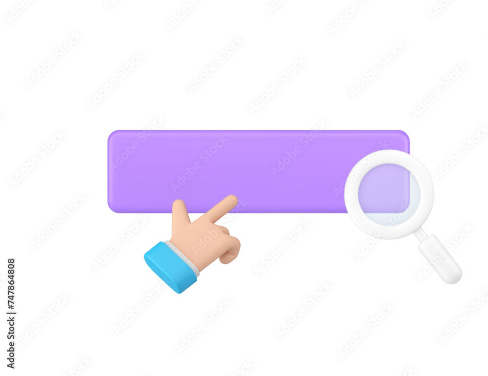 Internet searching bar window web site address business man hand cursor 3d icon realistic vector Internet searching bar window web site address business man hand cursor 3d icon realistic vector