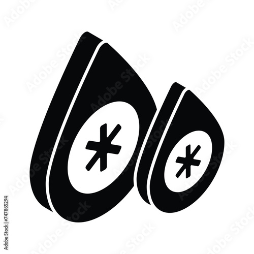 An isometric icon of blood drops in modern style, editable vector