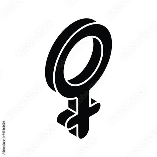 An amazing isometric icon of female symbol, masculine concept